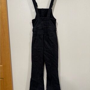 American Eagle Black Denim Overalls Flared